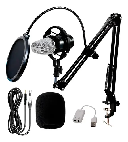 MICROFONO CONDENSER C PLACA USB Y BRAZO