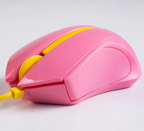 MOUSE CABLE NOGA NGM420 ROSA AMARILLO