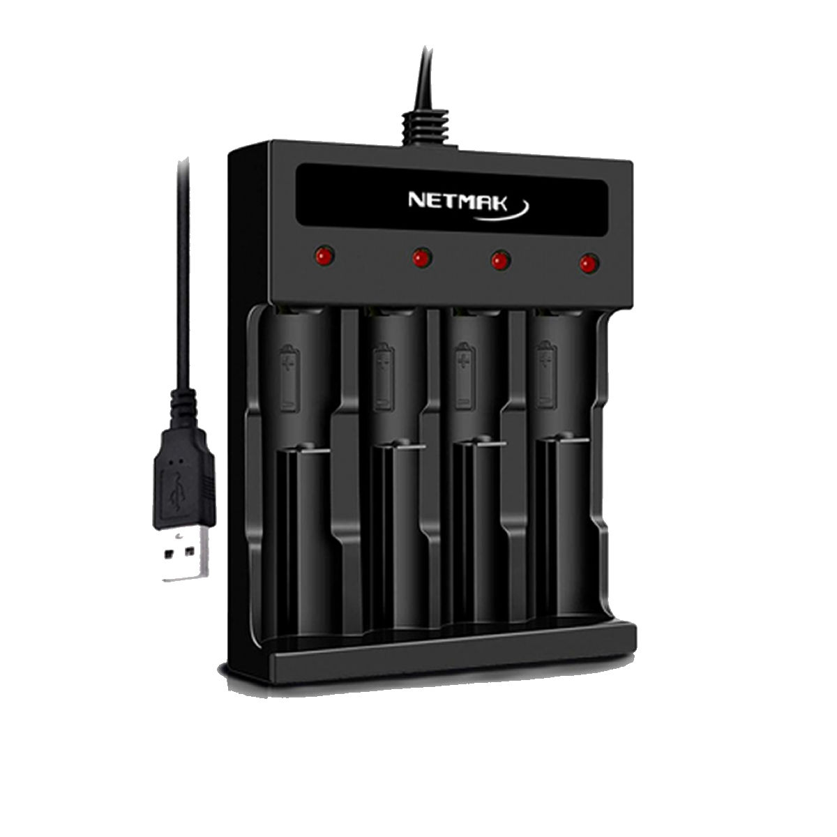 Cargador de Pilas AA y AAA 4 Slots Netmak