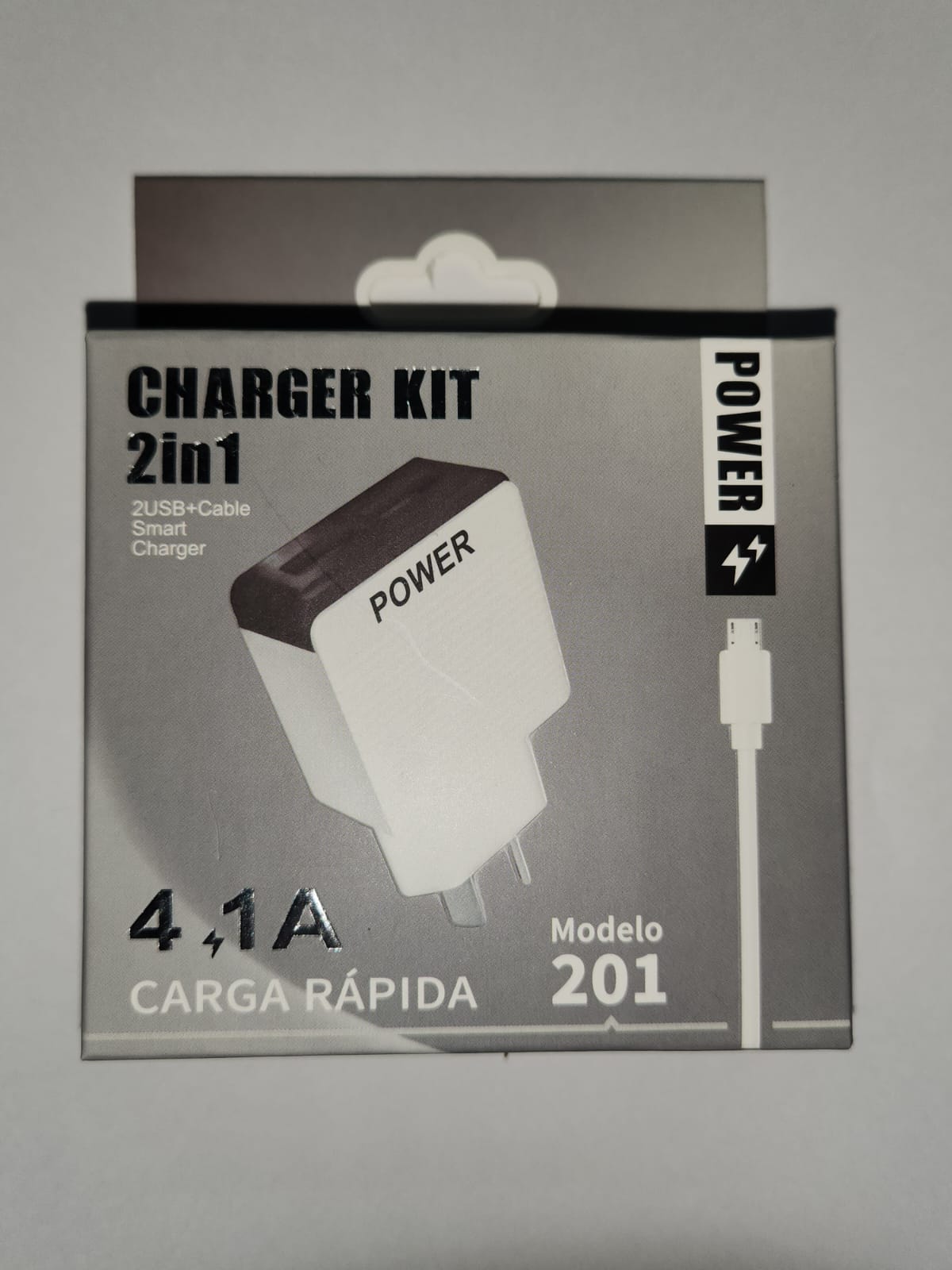 CARGADOR 4.1 2USB POWER MODELO 201 MICROUSB VERDE
