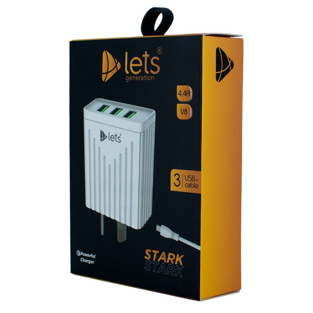 CARGADOR 4.4 V8 MICROUSD LETS STARK MOD08 3 USB