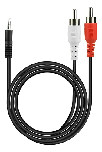 Cable AUX 3.5 mm a RCA Sonido - 1.8Mts Stereo ( Rojo y Blanco )