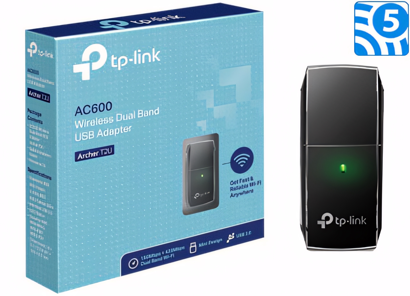 Adaptador de Red WIFI - TPLink Archer T2U AC600 - 2.4Ghz y 5.0Ghz