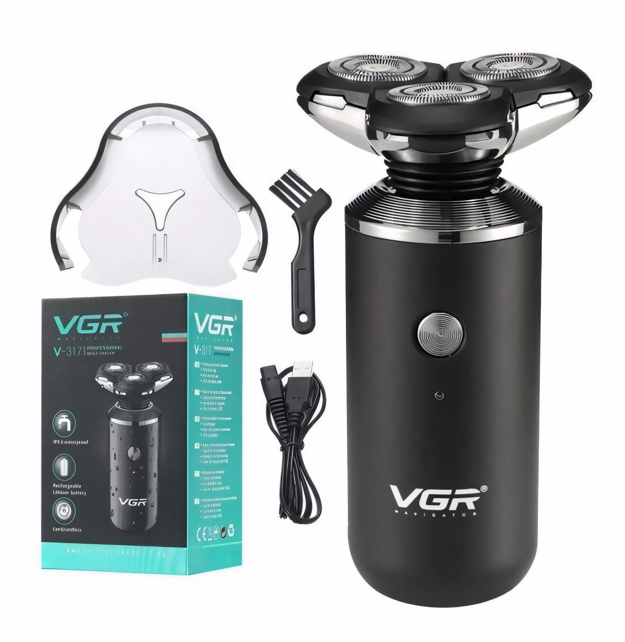 Afeitadora Shaver VGR V-317 Rasuradora Ipx6 Recargable Usb