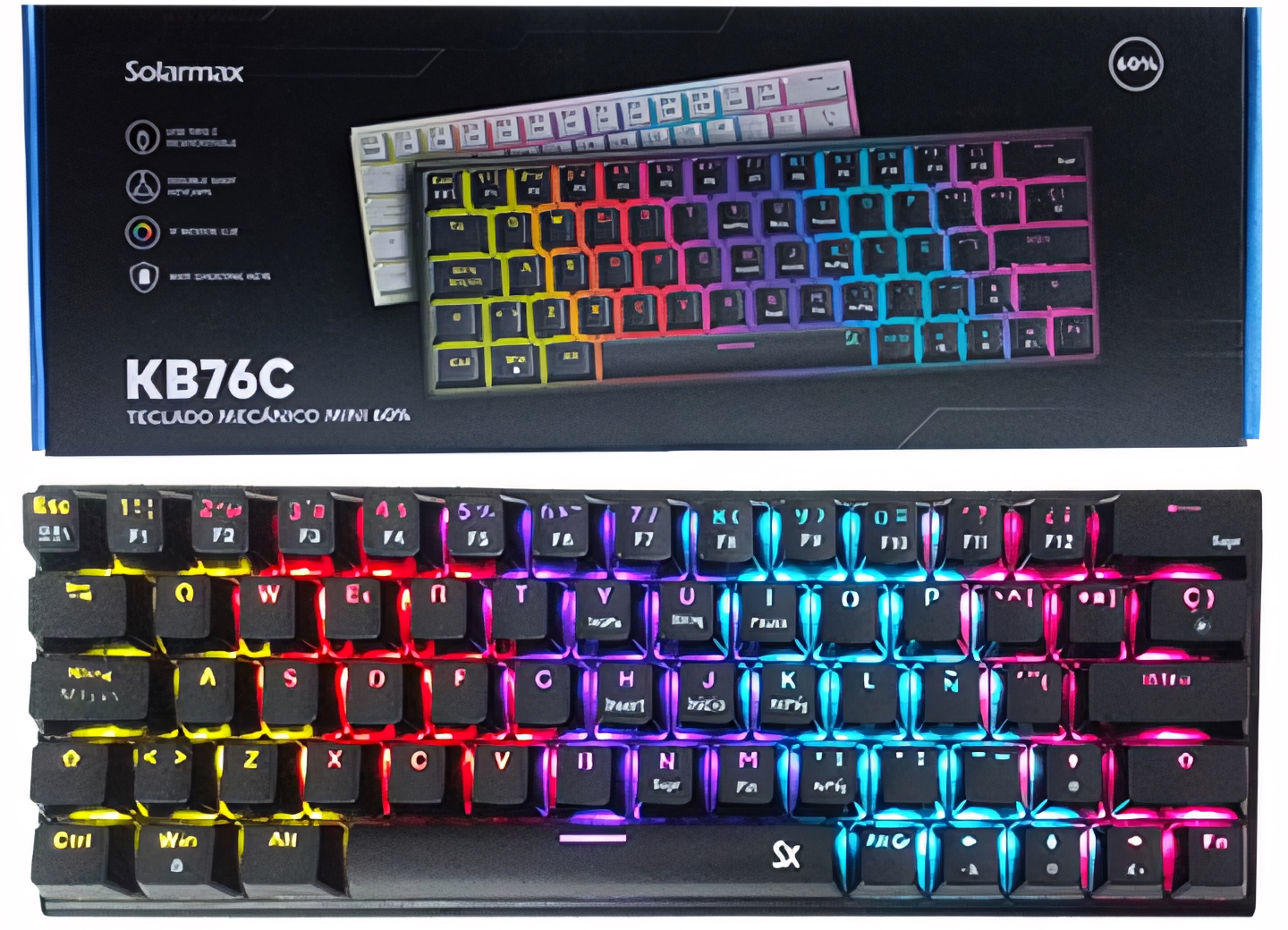 TECLADO SOLARMAX GMKB76CB - MECANICO GAMER SWITCH RED