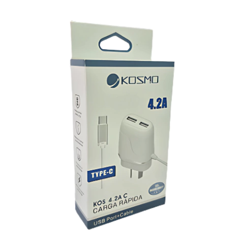 Cargador Tipo C - KOSMO - 4.2A - 2USB