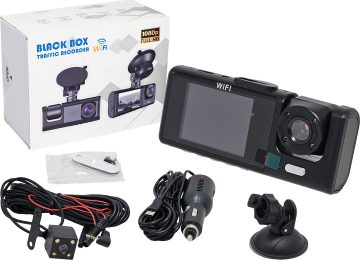 CAMARA DASHCAM X1 1080P CON WIFI 3MPX TRIPLE GRABA CALLE PASAJERO Y MOVIL MICROFONO