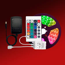 TIRA LED RGB 2835 5MTS TRANSFORMADOR Y CONTROL