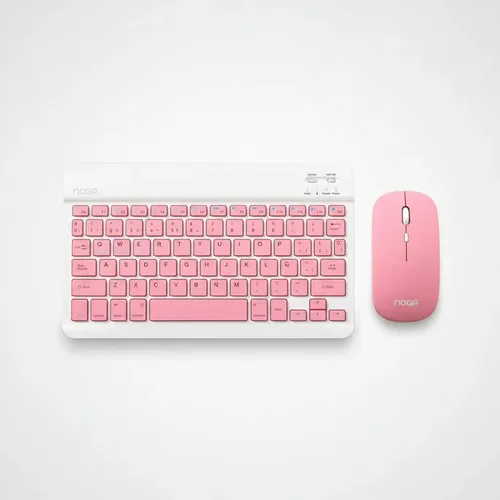 COMBO TECLADO Y MOUSE NOGA ROSA