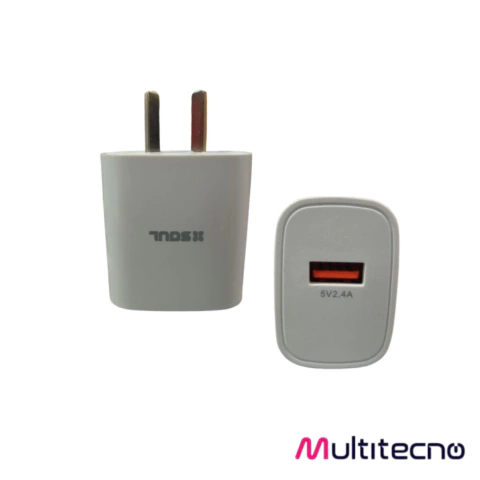 CABEZAL CARGADOR USB SOUL 2.4A