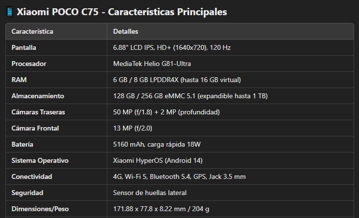 Telefono Celular - Xiaomi Poco - C75