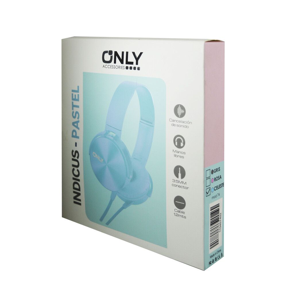 Auriculares a cable - Only - Mod74 - Celeste 