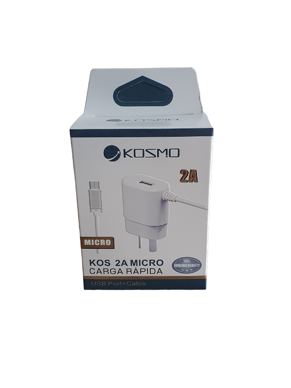 Cargador Kosmo 2A - Microusb V8 - + Usb