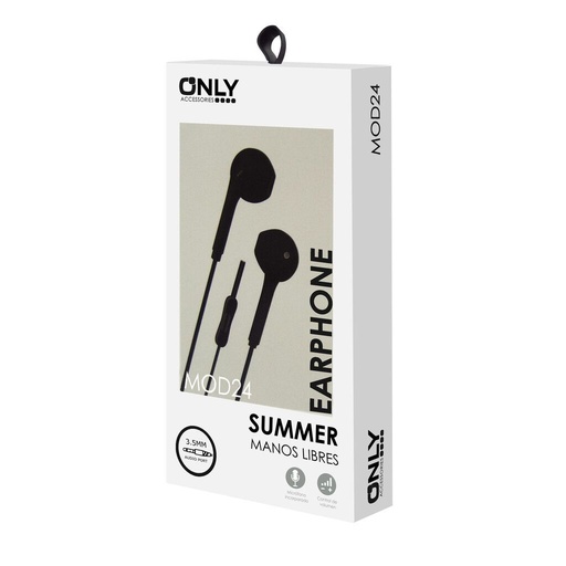 Auricualres Inear - Only- Manos Libres - MOD24- Negros 