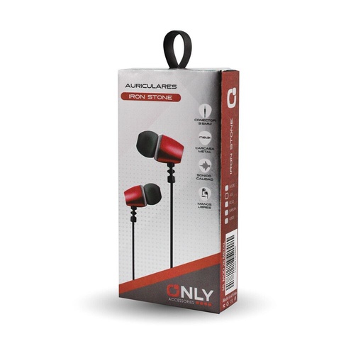 Auricualres Inear - Only- Manos Libres - MOD26 - Rojos