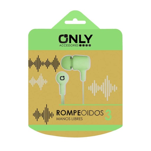 Auricualres Inear - Only- Manos Libres - Rompeoidos 3 - Verdes
