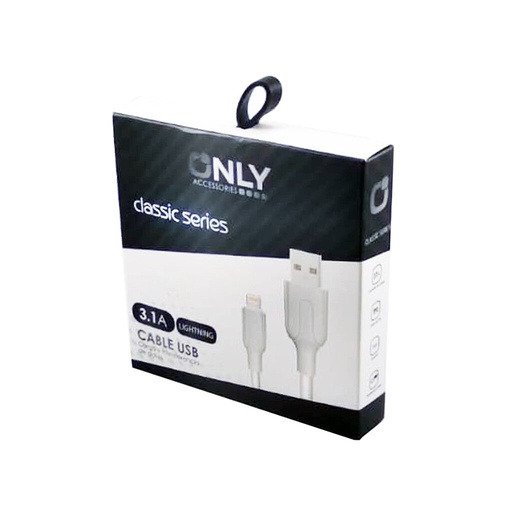 Cable de datos Iphone - Lightning - Mod49 - Only - Blanco -  