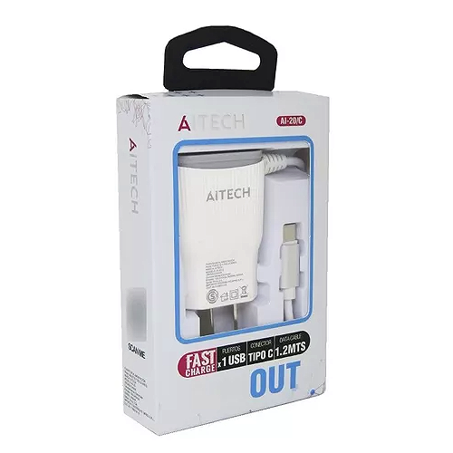 Cargador AITECH - 2 Usb - Fijo - Tipo C