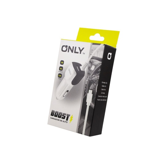 Cabezal de Auto Cargador ONLY- USB - V8 - BLANCO
