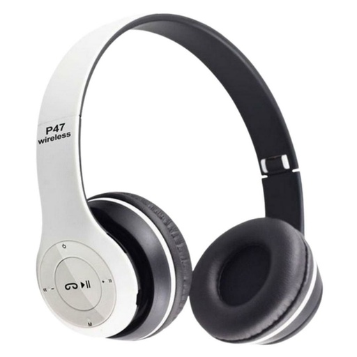Auriculares Inalambricos  Bluetooth - P47 - Negros Blancos 