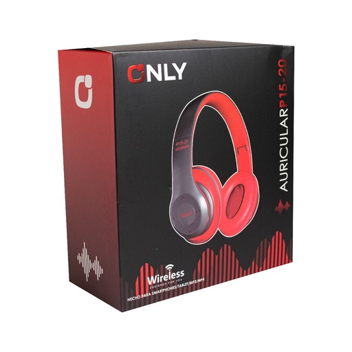 Auriculares Inalambricos  Bluetooth - Only - P15 - Rojos negro