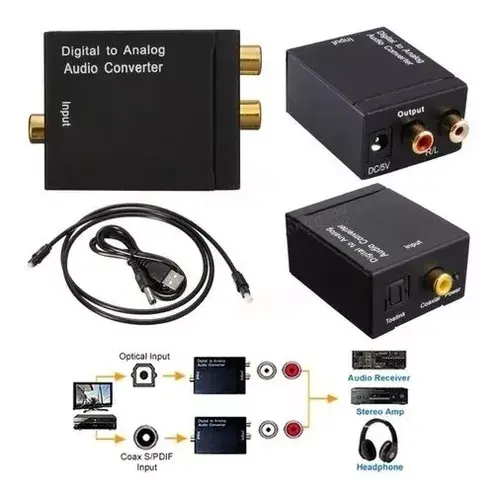 Adaptador Conversor - Audio Optico a RCA - no es bidireccional