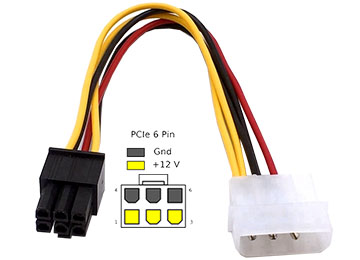 Cable Molex a 6 Pines - Placas de video