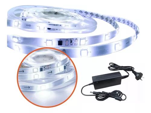TIRA LED 5050 BLANCA CON FUENTE Y EFECTOS
