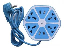 Zapatilla Tipo flor - 4Bocas - 4 Usb - 1.5mt - 10A